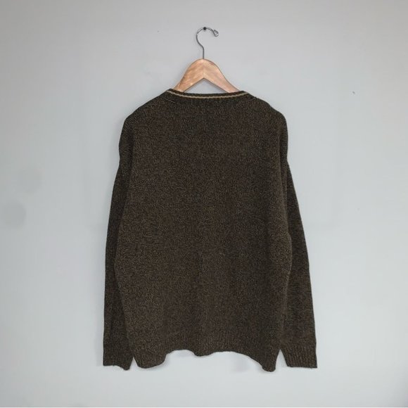 Protege Collection Vintage Grandpa Knit Sweater Brown Zigzag Crewneck Size Large - Picture 4 of 6